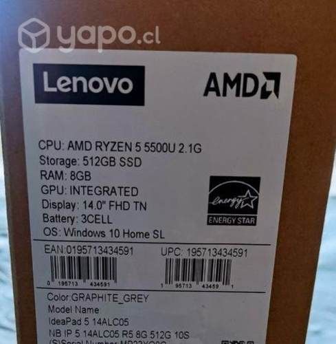 Notebook Lenovo AMD Ryzen 5 nuevo sellado