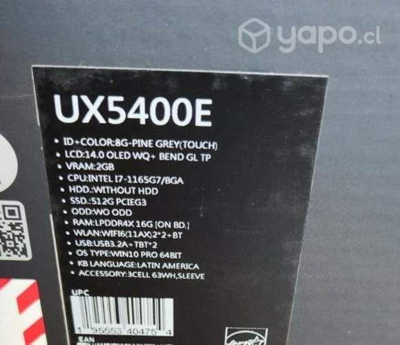 Notebook Asus Zenbook 14x Oled, i7, 512gb, 16gb ra