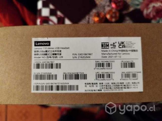 Audífonos Lenovo 110 ANC, USB 2.0, Over-Ear, Conex