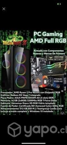 PC computador gaming full RGB Nuevo AMD 16gb