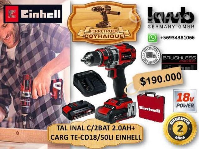 Taladro percutor 13mm einhell 18v