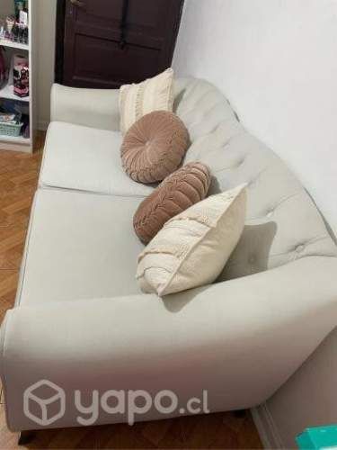 Sillón de Felpa color crudo