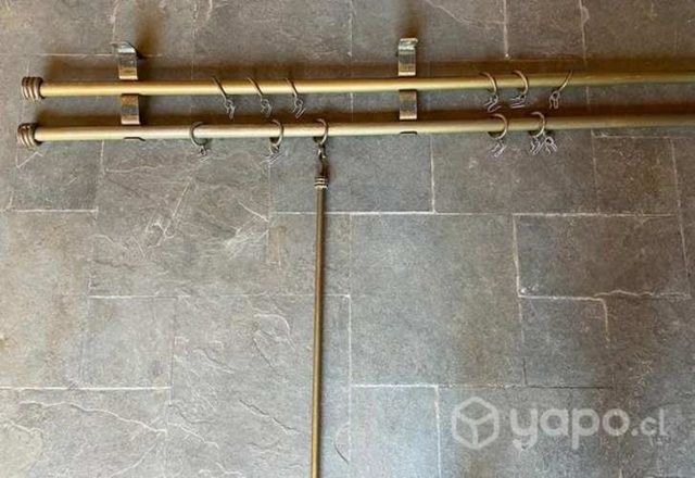 Barra cortina ferrato óxido 2.10m más accesorios