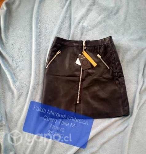 Falda Tipo Cuero Marquis Nueva Talla M