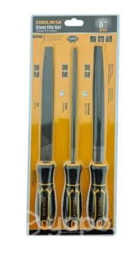 Kit set juego de limas de acero 3 piezas 8 pulg. -