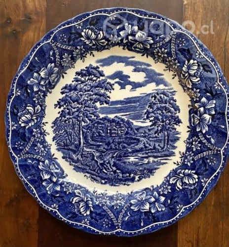 Gran plato inglés, Barrats. Porcelana, 26, 5 cm
