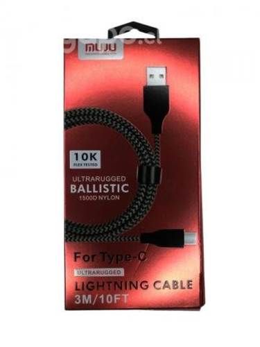 Cable Tipo C 3 Metros Larga Duracion Reforzado