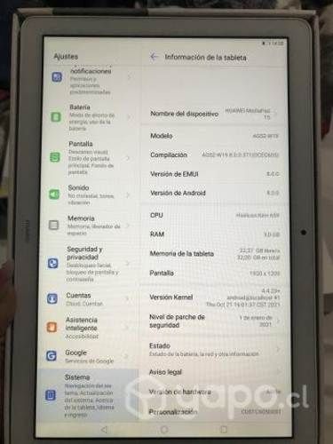 Tablet Huawei MediaPadT5 Mist Blue