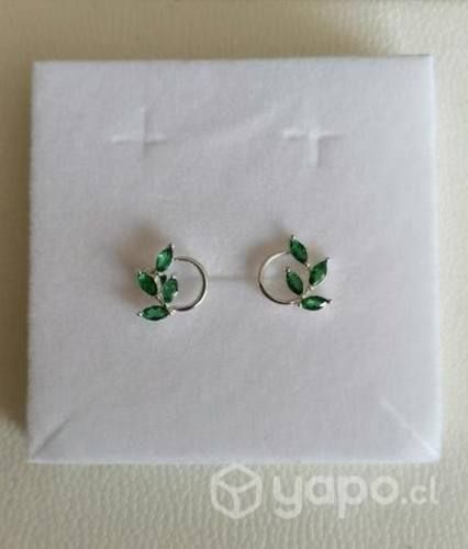 Aros Plata 925 con diseño de hojas