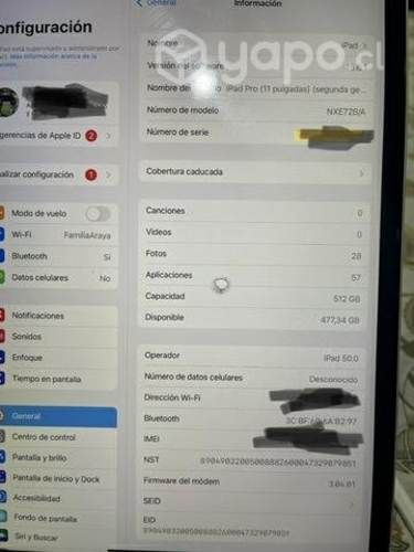 IPad 11 pro wifi celular 512 gb +Apple Pencil 2da