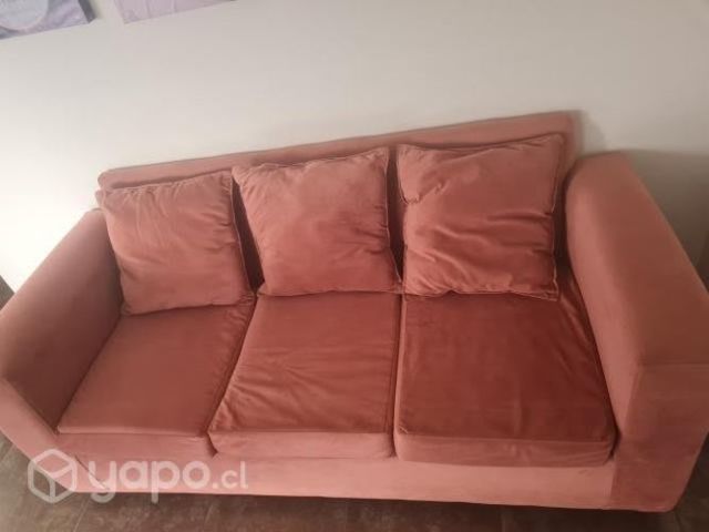 Sillón 3 cuerpos rosa