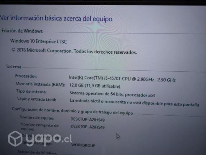 Lenovo intel Core i5 12Gb Ram SSD 500GB