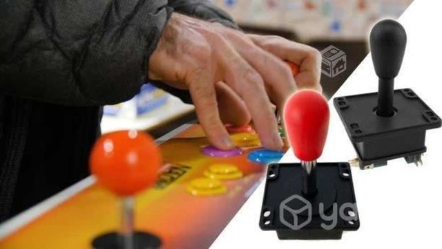 Joystick Arcade Palanca Happ Color Negro y Rojo