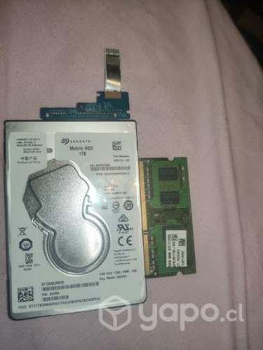 Disco duro 1 Tb y Memoria RAM 4Gb Ddr3