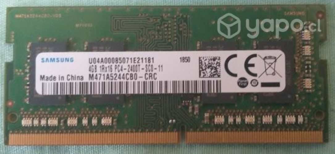 Memoria ram DDR4 de 4GB a 2133 Mhrz de frecuencia