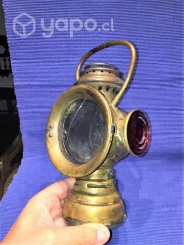 Gran Farol De Auto O Carruaje Antiguo De Bronce