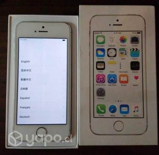 Iphone Silver 5S 32GB Perfecto Estado