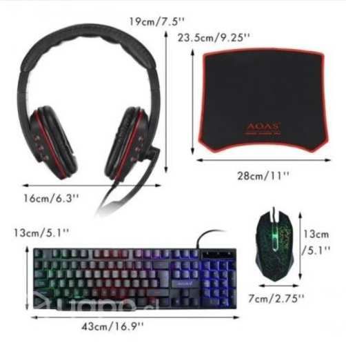 Set gamer RGB 4 PIECE SET AOAS
