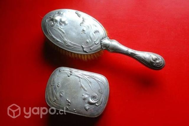 WMF Artnouveau juego tocador bronce plateado crist