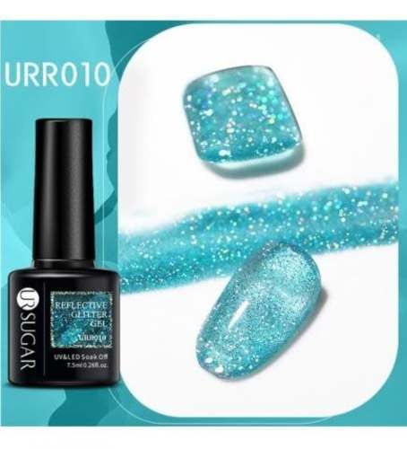 Reflective Fluorescent Gel Glitter Azul Brillo Uv
