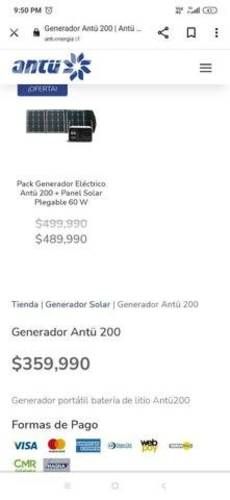 Pack Generador Antu 200 + Panel Solar 60 W