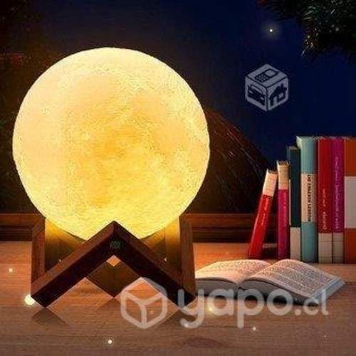 Lampara Decorativa Luna 3D Táctil Recargable 15cm