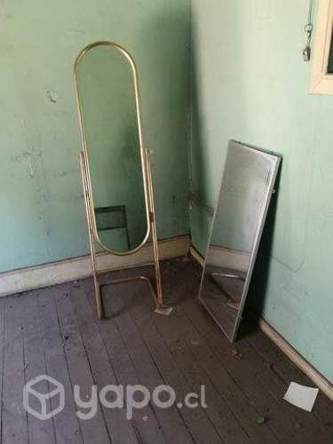 Espejo dorado reclinable y espejo marco madera