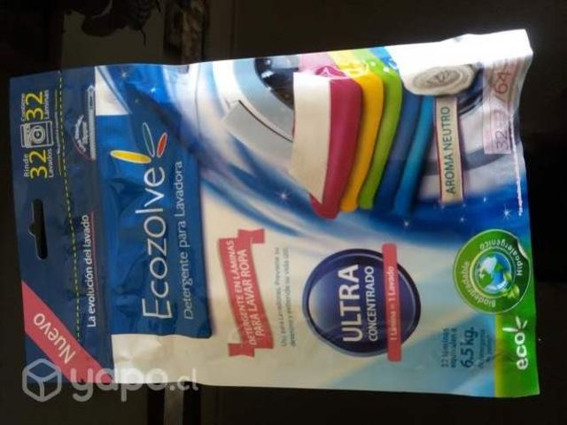 NUEVO Detergente ECOLOGICO en laminas. Rendidor