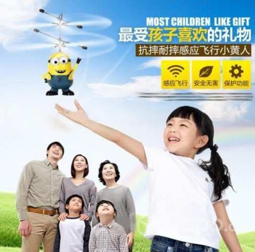 Mini Dron Helicoptero Minions Control x Inducción