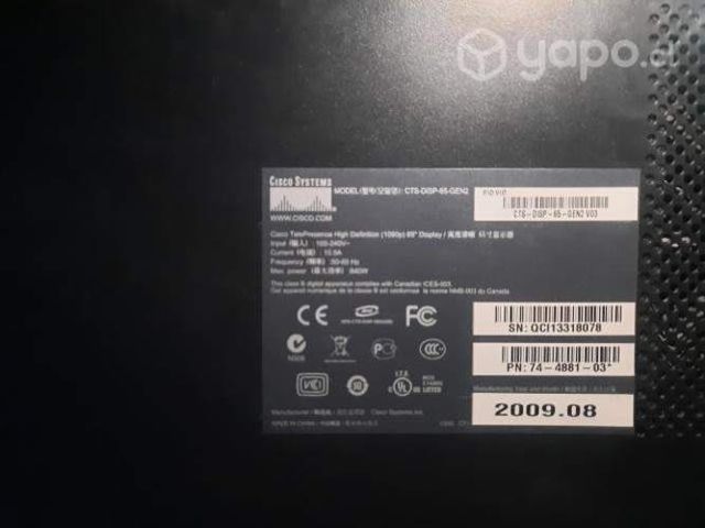 Monitor Cisco hd 65"