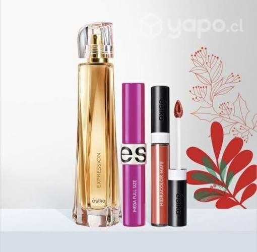 Set Esika perfume mascara pestañas y labial
