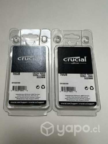 Memoria ram 16gb crucial so-dimm 2666