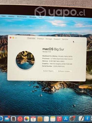 Macbook Pro Retina 2015 6GB Ram i5 128SSD