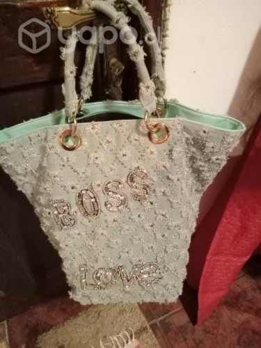 Bolso celeste Boss nuevo piedreria