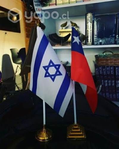El par de bandera Israel y Chile