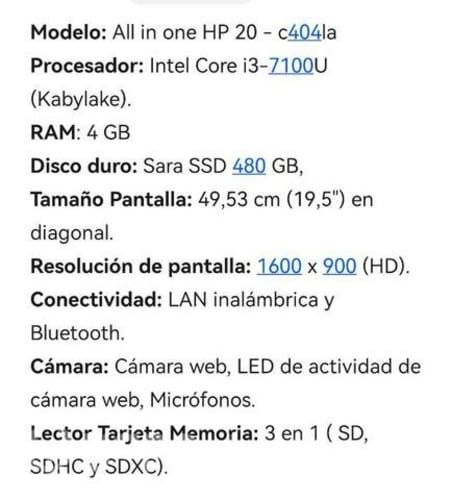 Computador HP all in one