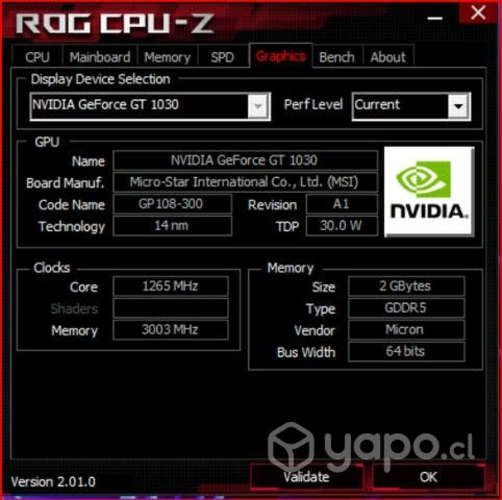 GeForce GT 1030 AERO ITX 2G OC