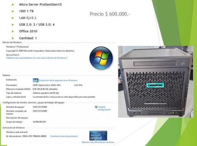 Micro server proliant gen10