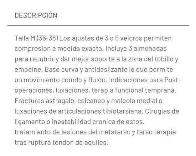 Bota ortopedica talla M