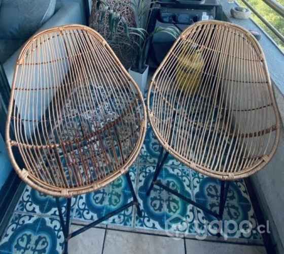 Dos Sillas lengua mimbre exterior