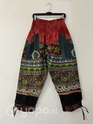 Pantalón Hindu Con Bolsillo Talla L/ Xl Verde