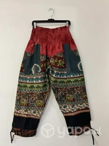 Pantalón Hindu Con Bolsillo Talla L/ Xl Verde