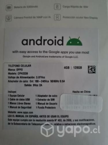 Oppo a54 sellado prepago