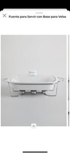 Fuente para servir con base para velas