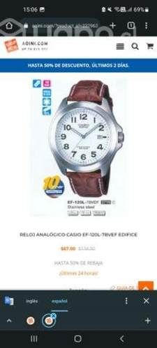 Reloj sin pulsera Casio EF120 Analógico