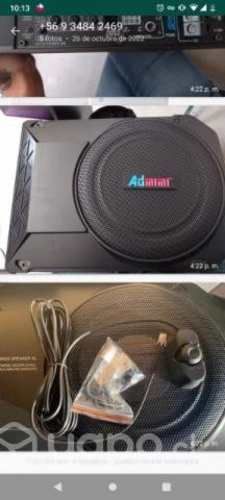 Subwoofer Plano Amplificado + Kit De Instalación