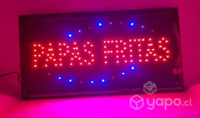 Letrero Led Luminoso Publicidad Papas Fritas