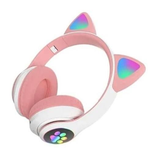 Audifono bluetooth orejas de gato, monster rosado