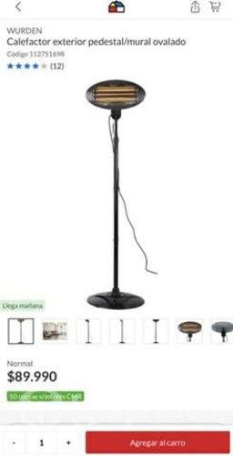 Calefactor exterior pedestal/mural ovalado