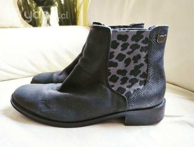 Botines de cuero gamuza talla 37